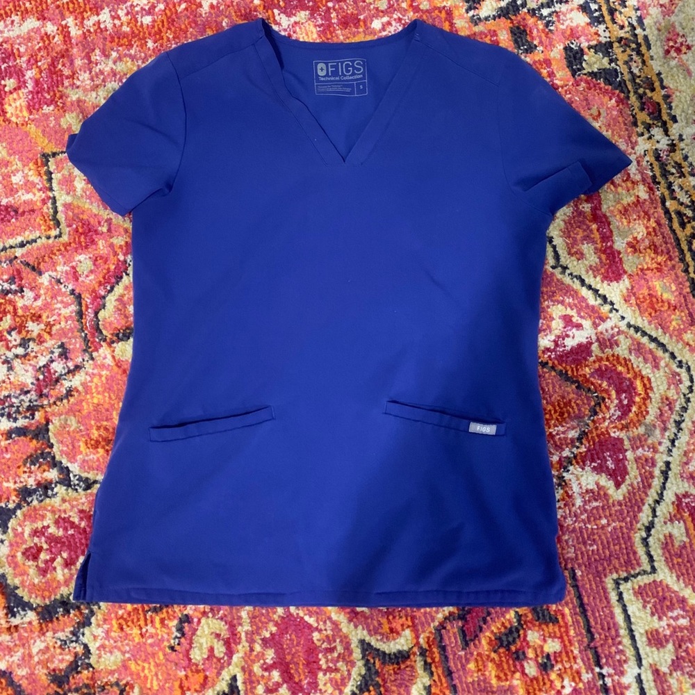 Navy blue Figs Technical Collection scrub top